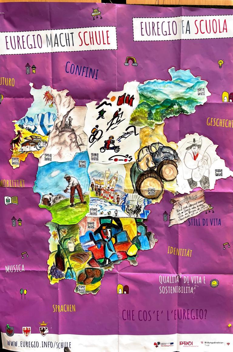 Auf diesem Plakat zeigt die MS Sillian die Vielfalt der Euregio. Foto: MS Sillian