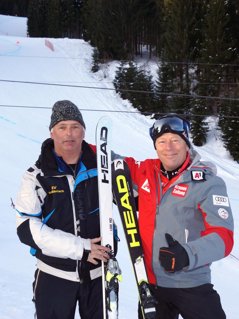 SV Wei&szlig;briach Trainer Peter Ebner und &Ouml;SV Trainer Werner Franz