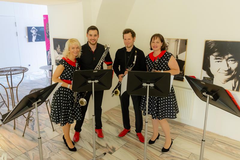 Das Klarinettenquartett &bdquo;KlaKoKett&ldquo; umrahmte mit anderen Ensembles den Jubil&auml;umsabend.