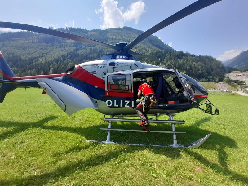 Mit der &bdquo;Libelle&ldquo; war die Bergrettung schnell vor Ort.