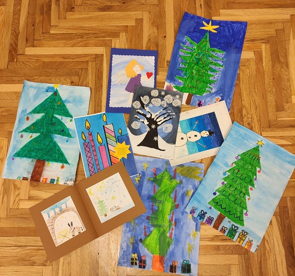 Die Kunstwerke der Kinder.