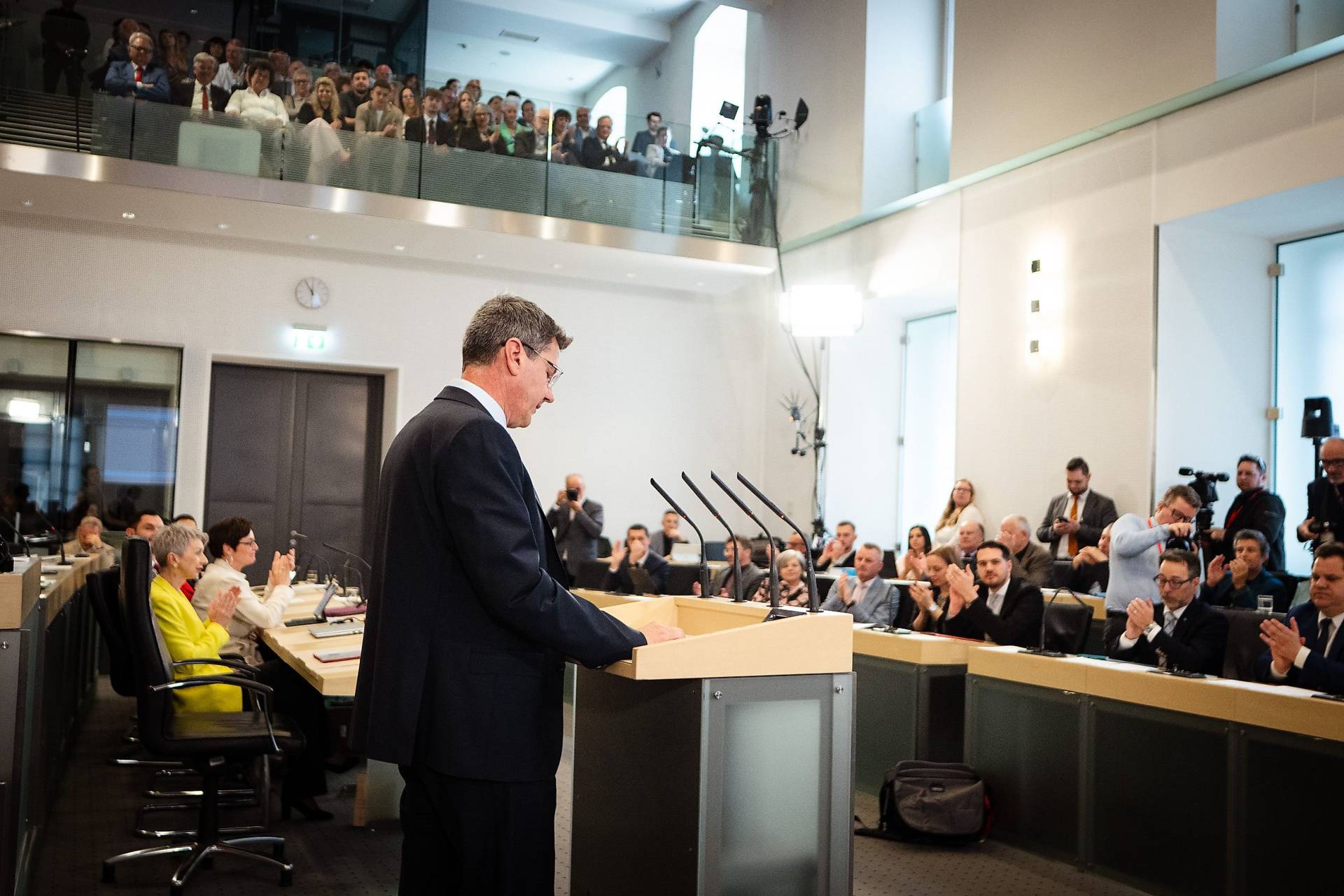 Daniel Fellner bei seiner ersten Rede als Landeshauptmann von K&auml;rnten im K&auml;rntner Landtag.