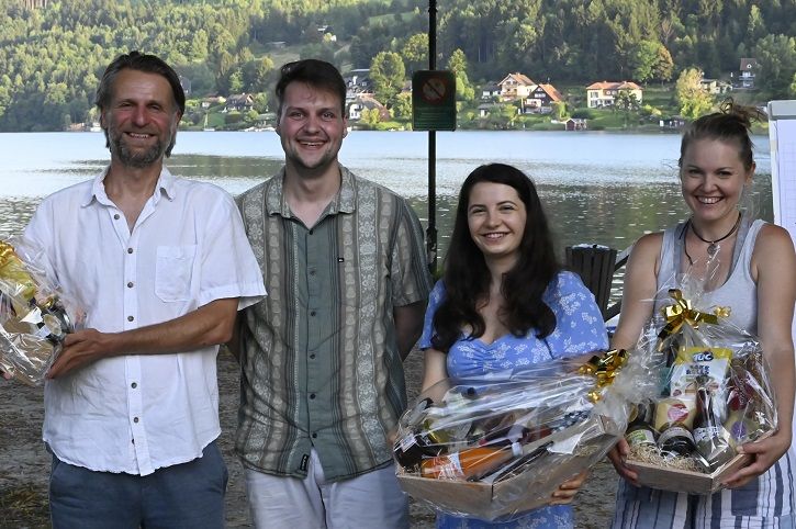 V. l.:  Klaus Lederwasch, Moderator Lukas Hofbauer, Elena Sarto und Estha Sackl. Foto:  Jo Hermann