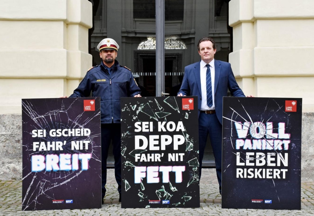 Start f&uuml;r neue Sicherheits-Kampagne auf Tirols Stra&szlig;en