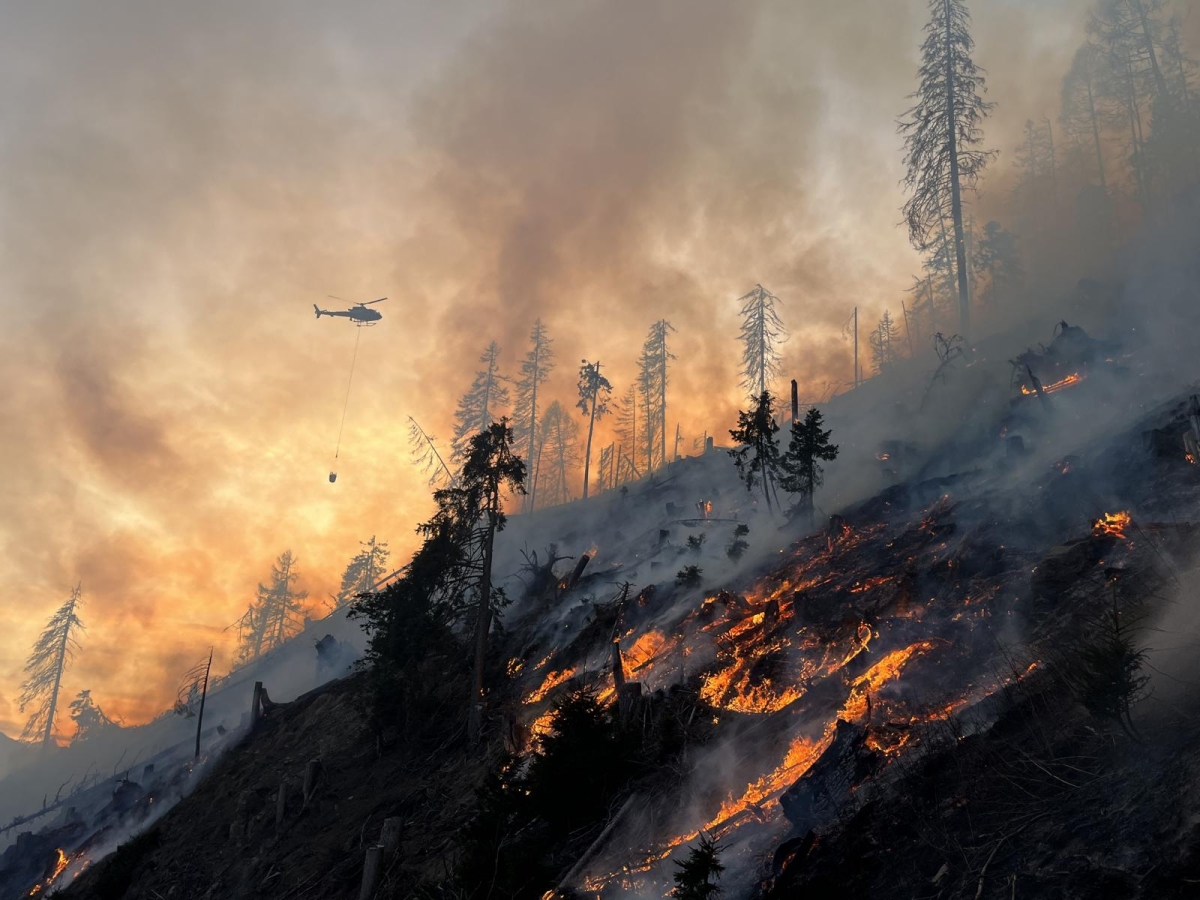 Waldbrand in Sillian unter Kontrolle, L&ouml;scheinsatz l&auml;uft