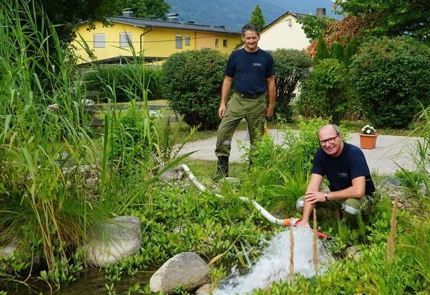 Fischteich drohte auszutrocknen: Bgm. initiierte Hilfsaktion