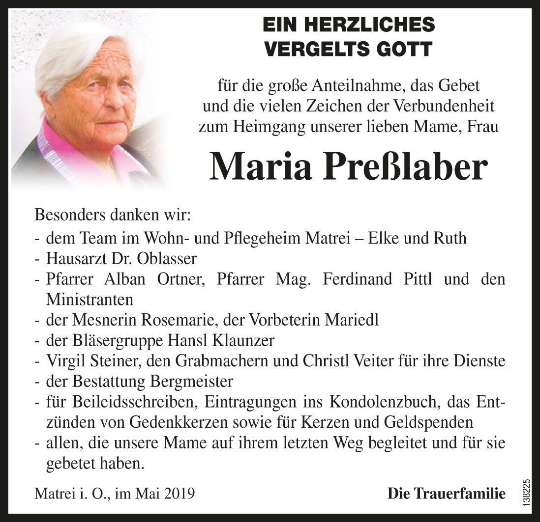 Maria Pre&szlig;laber