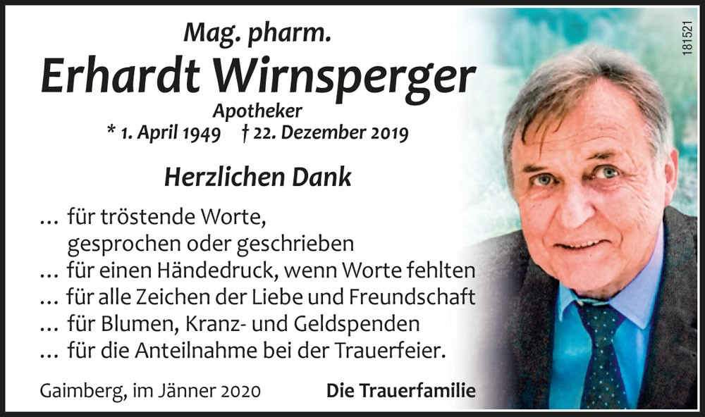 Mag. Erhardt Wirnsperger