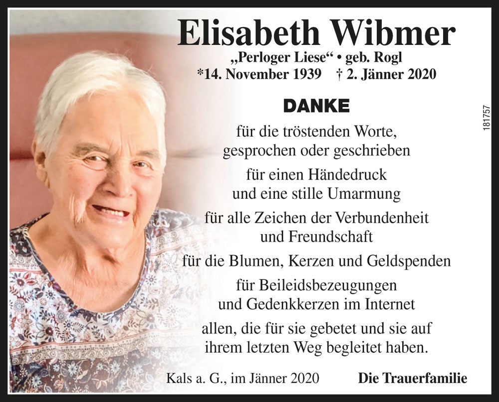 Elisabeth Wibmer, vlg. Perloger