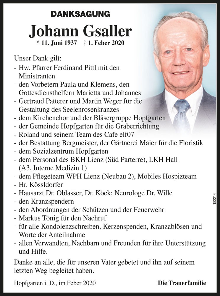 Johann Gsaller, vlg. Grener