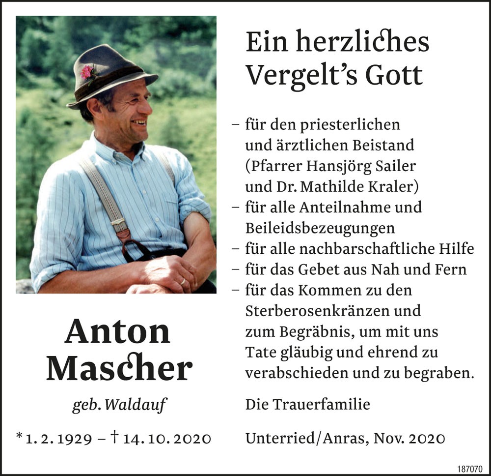 Anton Mascher geb. Waldauf 