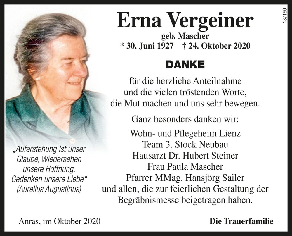 Erna Vergeiner, geb. Mascher 