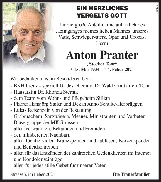 Anton Pranter "Stocker Tone"