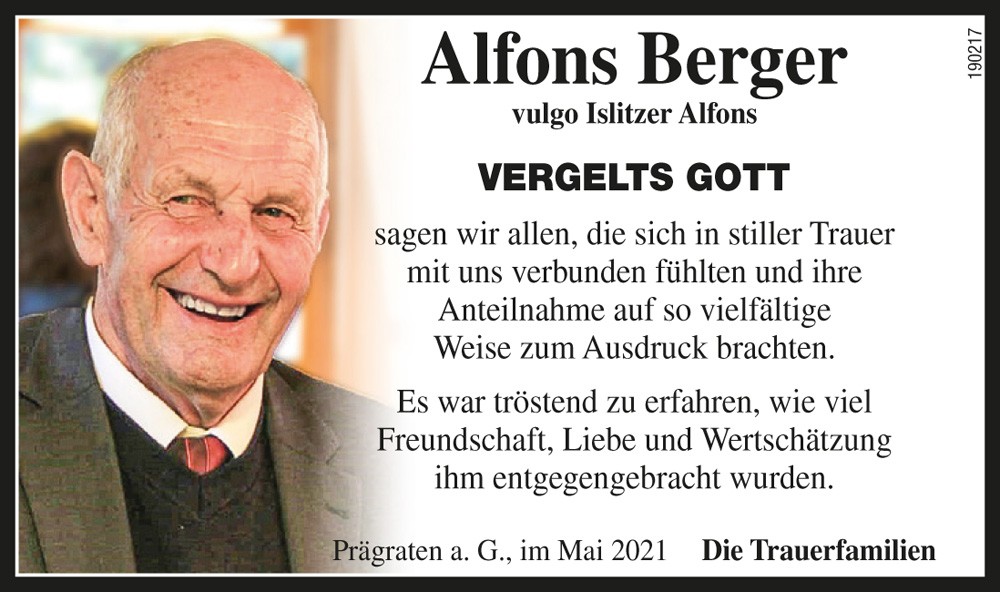 Alfons Berger, "Islitzer Alfons"