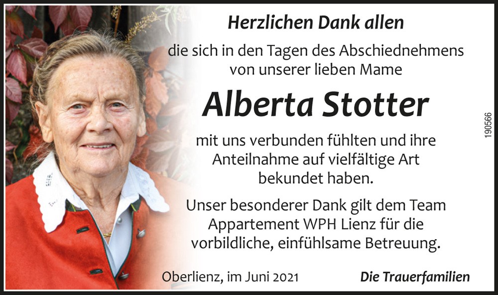 Alberta Stotter, vlg. Lamprecht