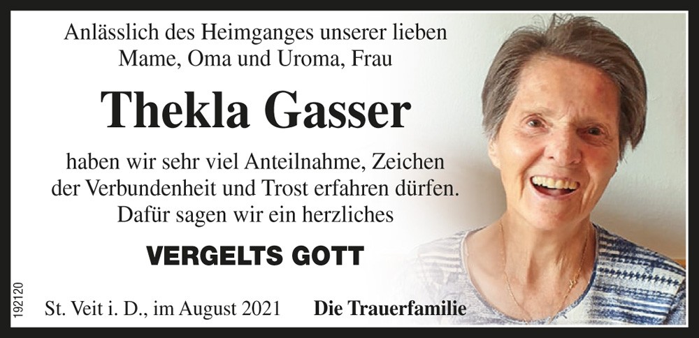 Thekla Gasser, geb. Monitzer