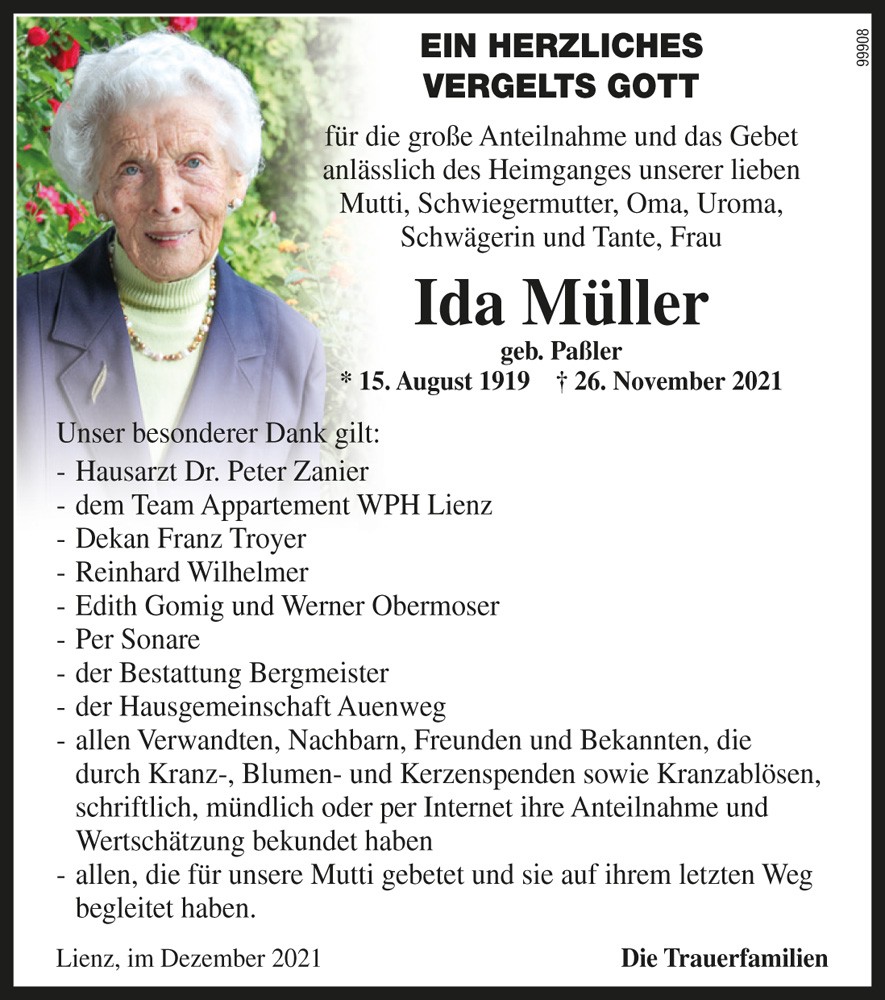 Ida M&uuml;ller, geb. Pa&szlig;ler