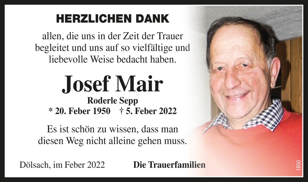 Josef Mair, Roderle Sepp