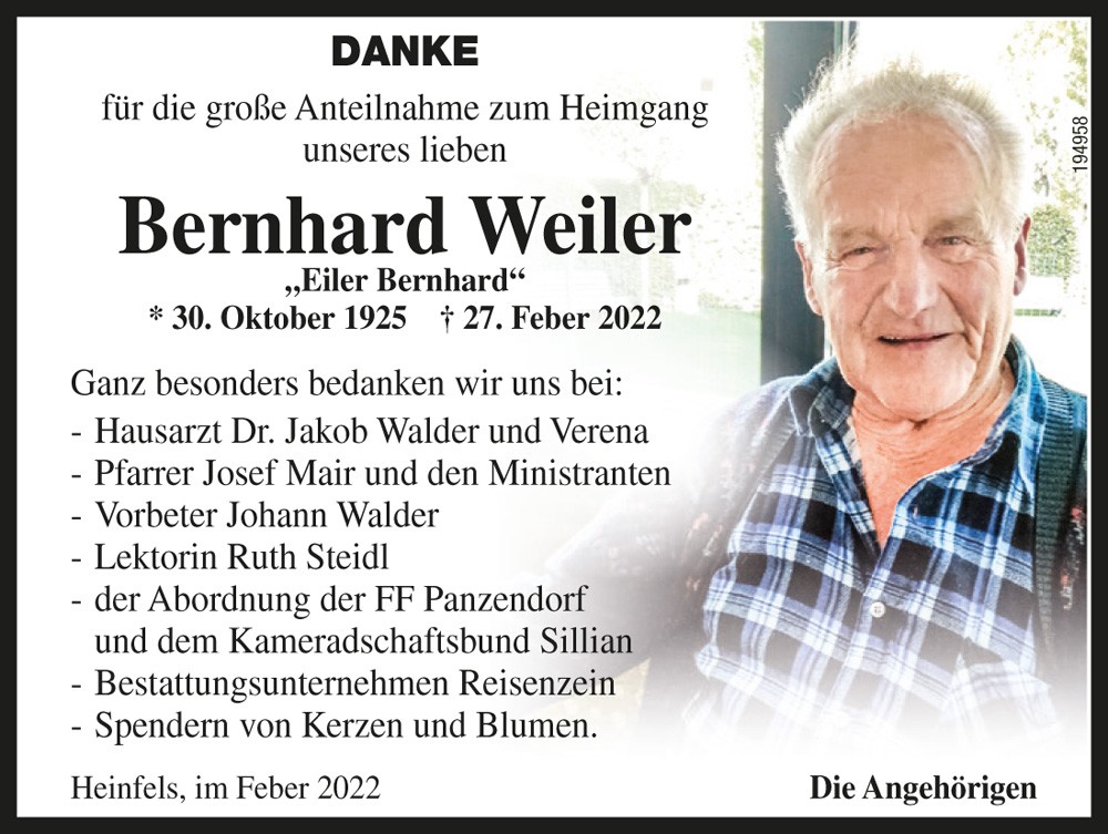 Bernhard Weiler, &bdquo;Eiler Bernhard&ldquo;