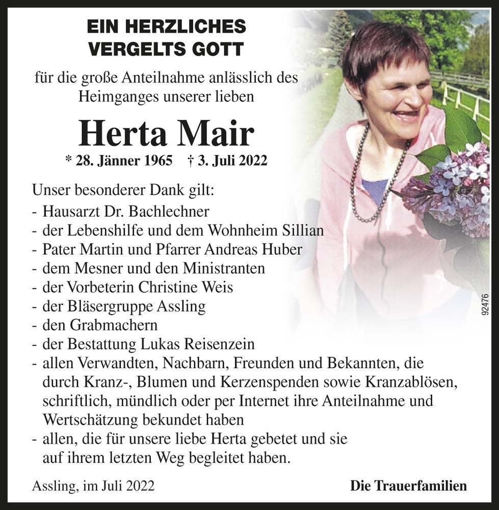Herta Mair, vlg. Unterweger