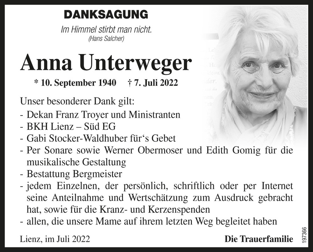 Anna Unterweger, geb. Stocker
