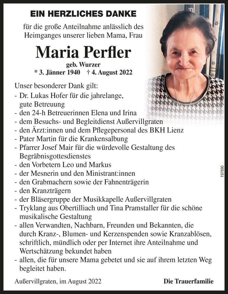 Maria Perfler, geb. Wurzer