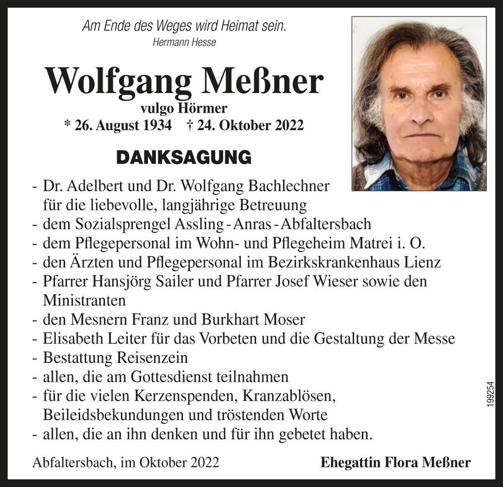 Wolfgang Me&szlig;ner, vlg. H&ouml;rmer
