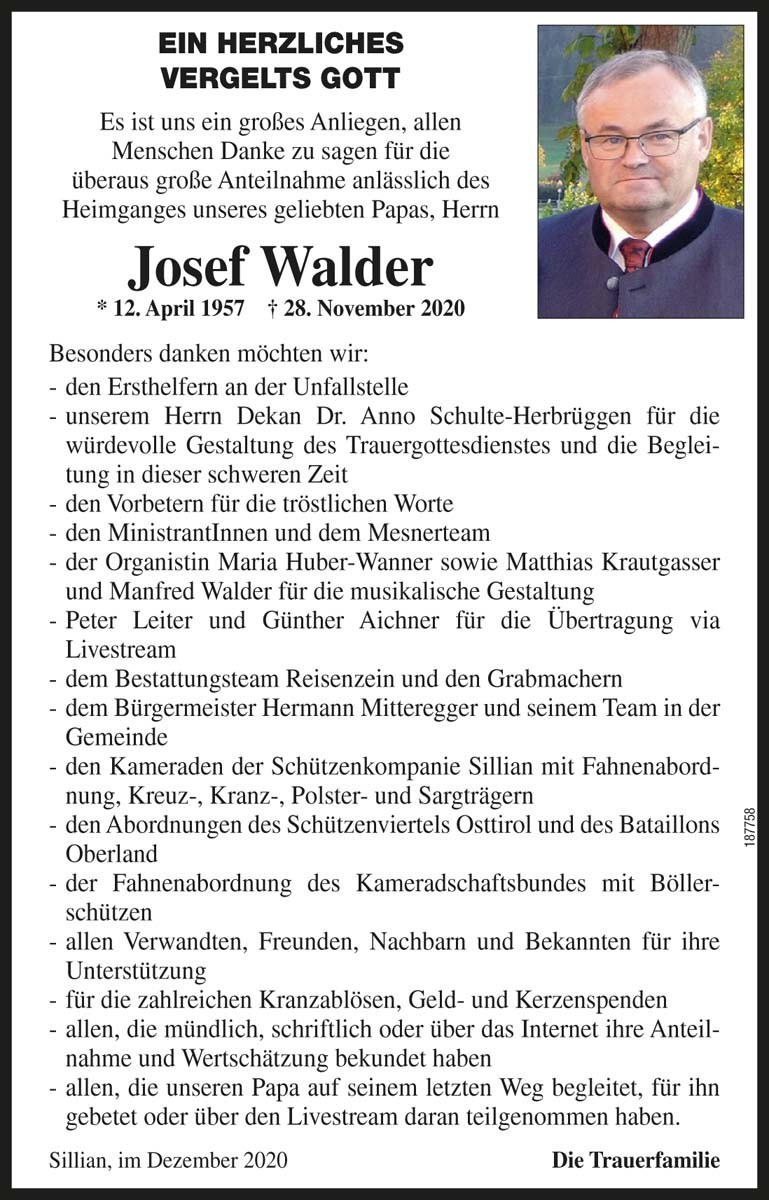 Josef Walder  vlg.T&auml;dler
