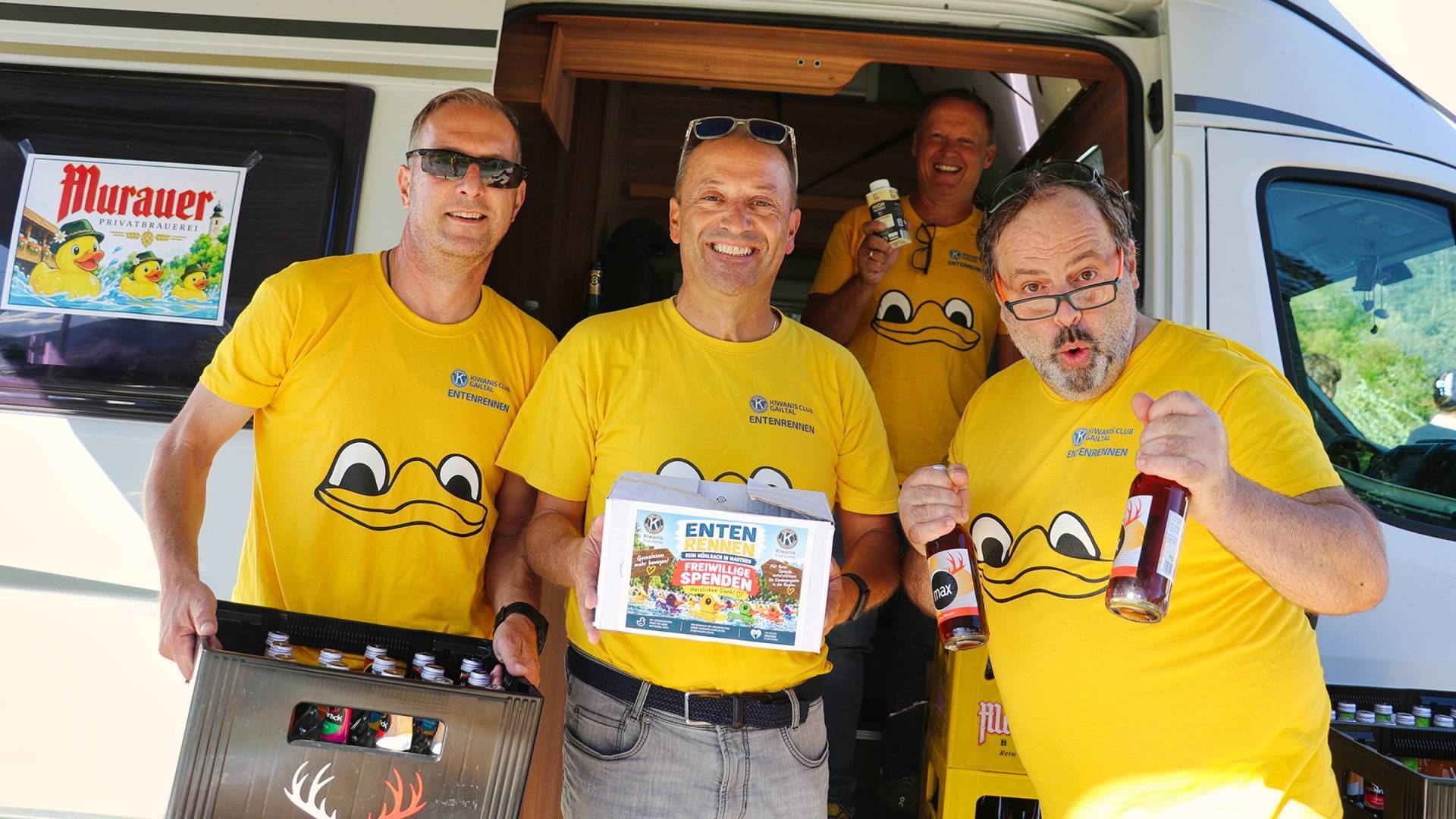 Das &bdquo;Work-Team&ldquo; Wolfgang Popatnig, Andreas Lanner, Erhard Obernosterer und G&uuml;nther Kraker. Fotos: Kiwanis Club Gailtal