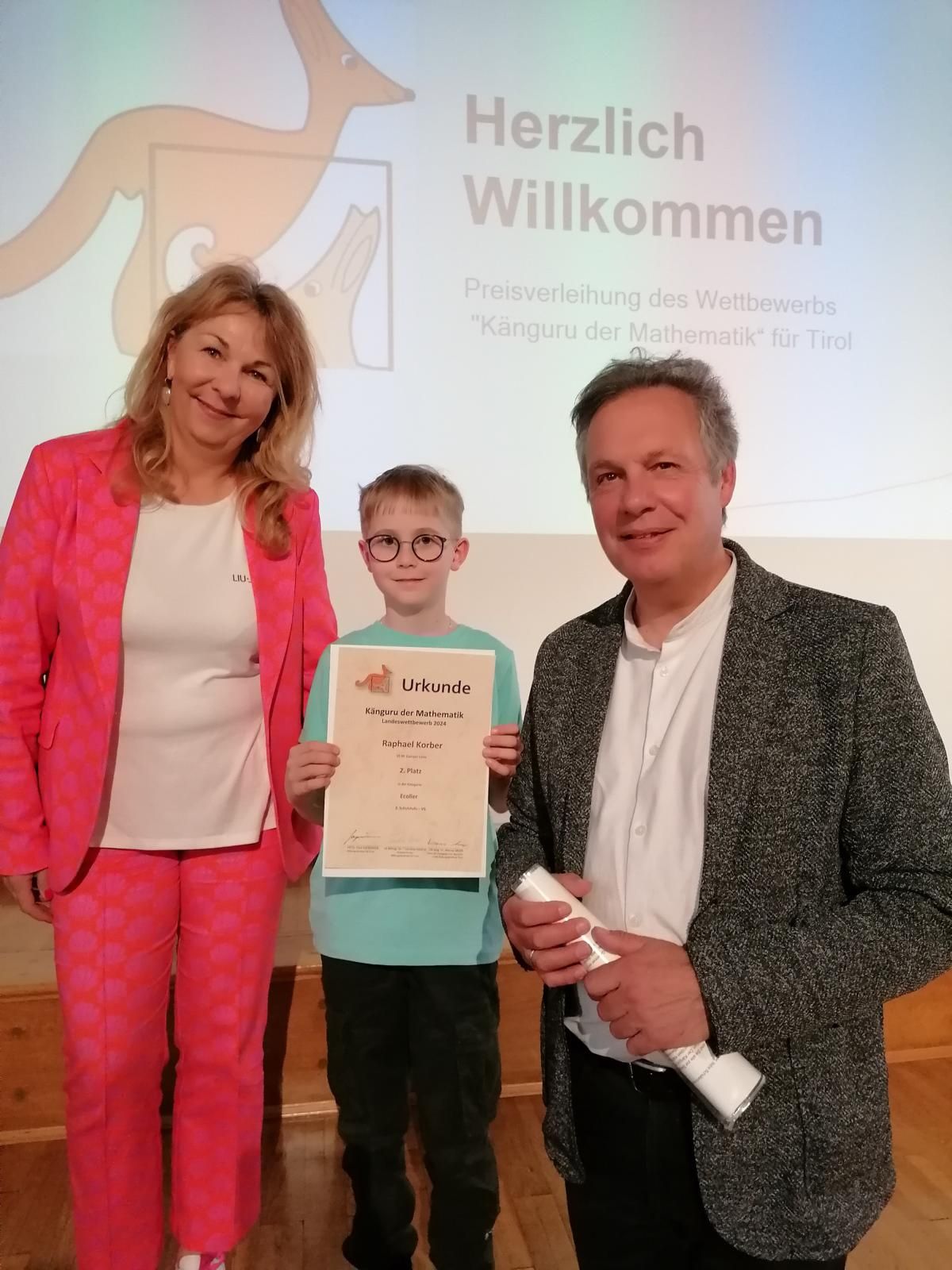 Dipl.-P&auml;d., Mag. Claudia Gri&szlig;mann, Mathe-Diamant Raphael Korber, HR Dr. Paul Gappmaier