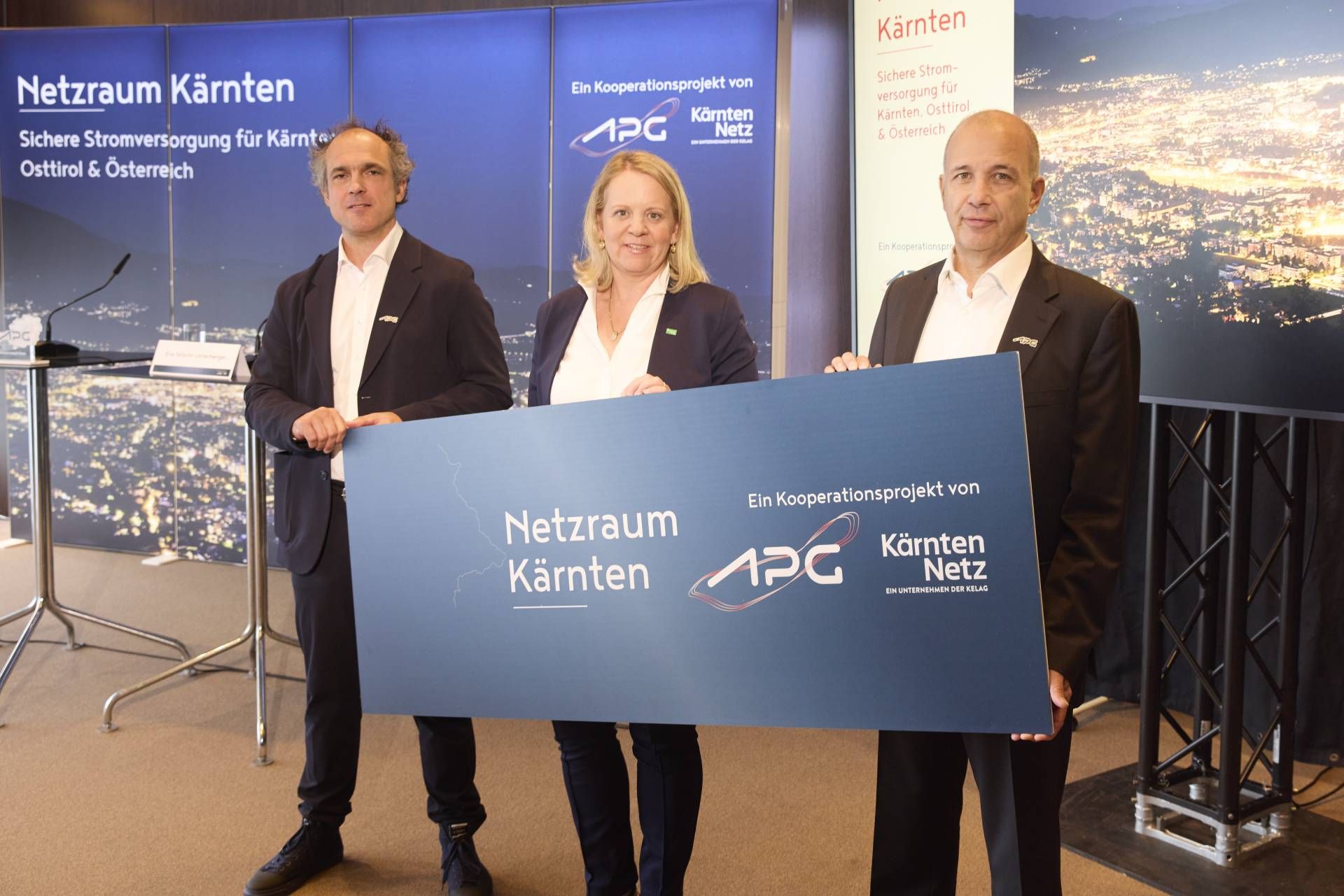 V. l.:  Christian Bellina (APG), Eva Tatschl-Unterberger (K&auml;rnten Netz) und Wolfgang Hafner (APG). Foto: Johannes Puch