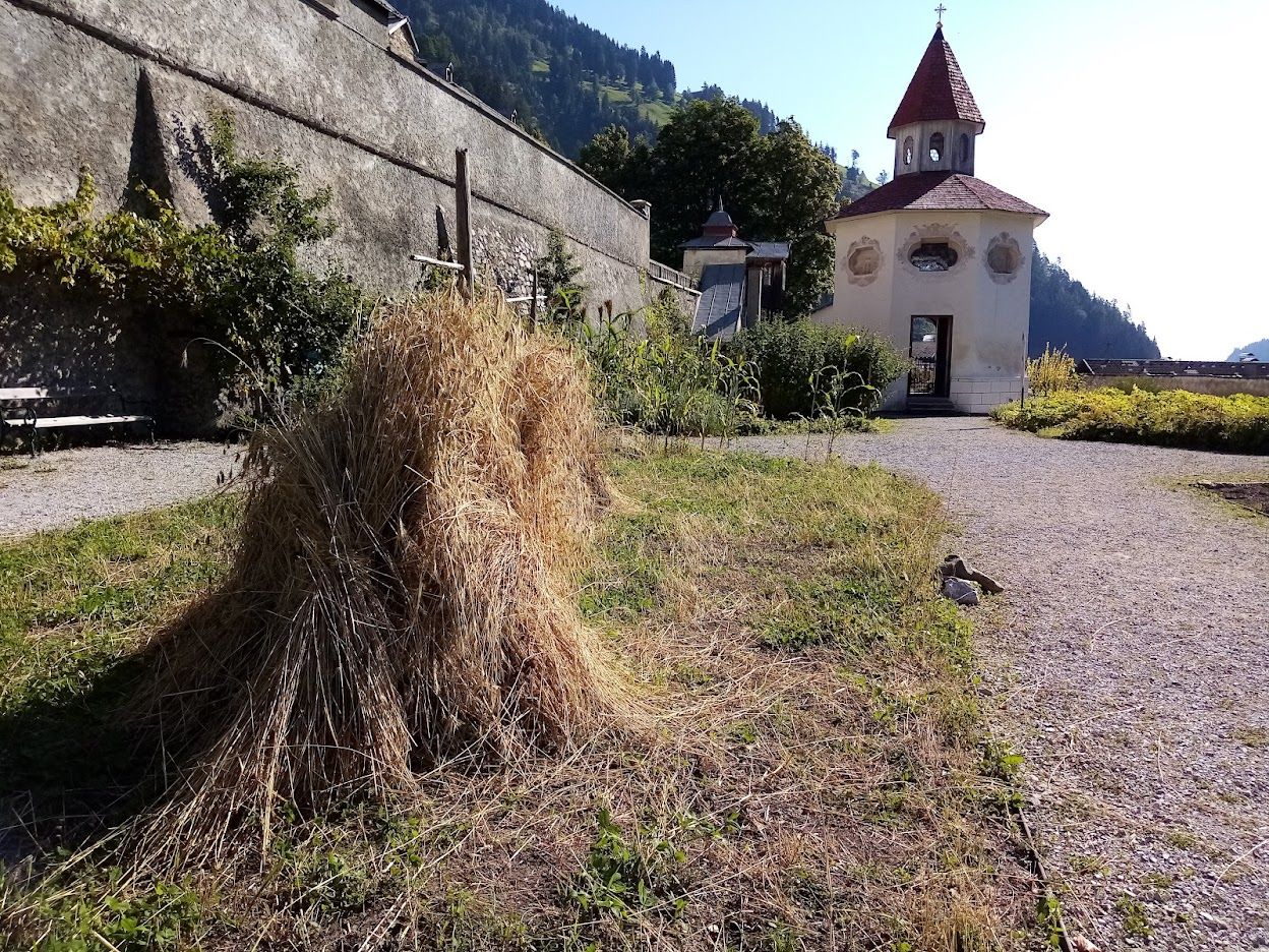 Im Herzen des Klostergartens steht der "Spatzentempel".