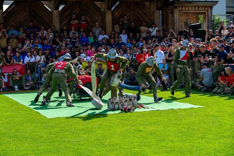 Die Bewerbsgruppe aus Sillian mittendrin im Fire-Cup