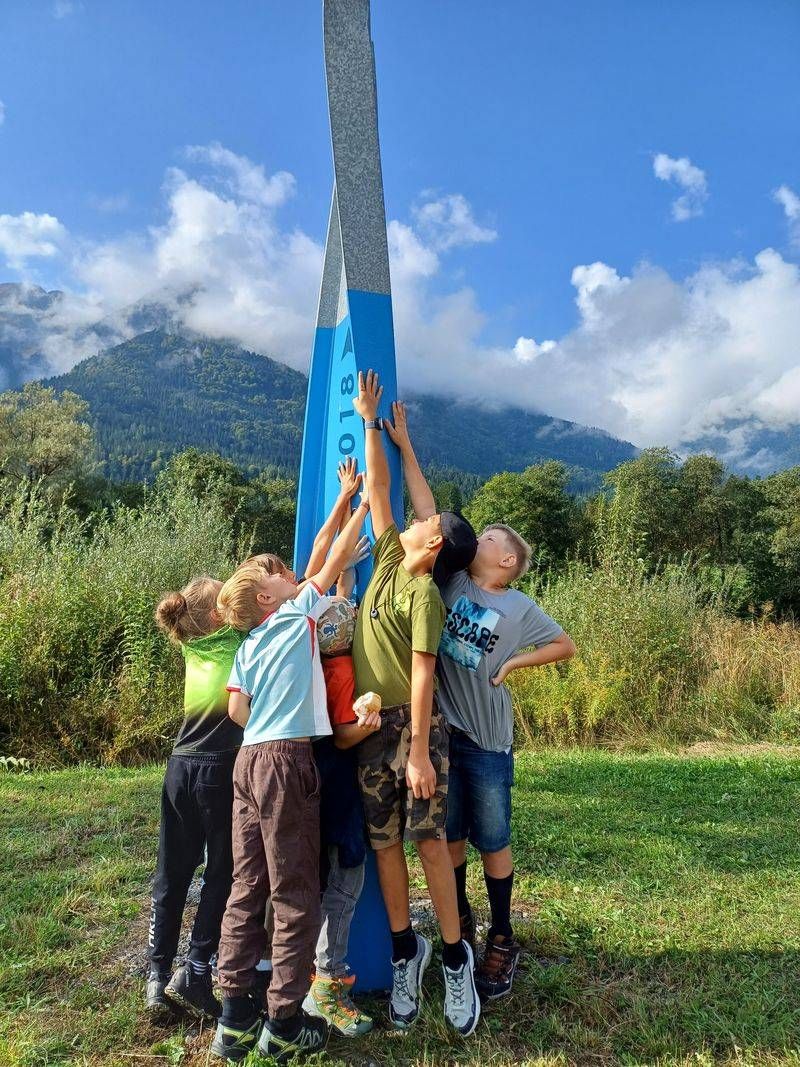 Die Blaue Markierung zeigt den H&ouml;chststand des Hochwassers 2018.