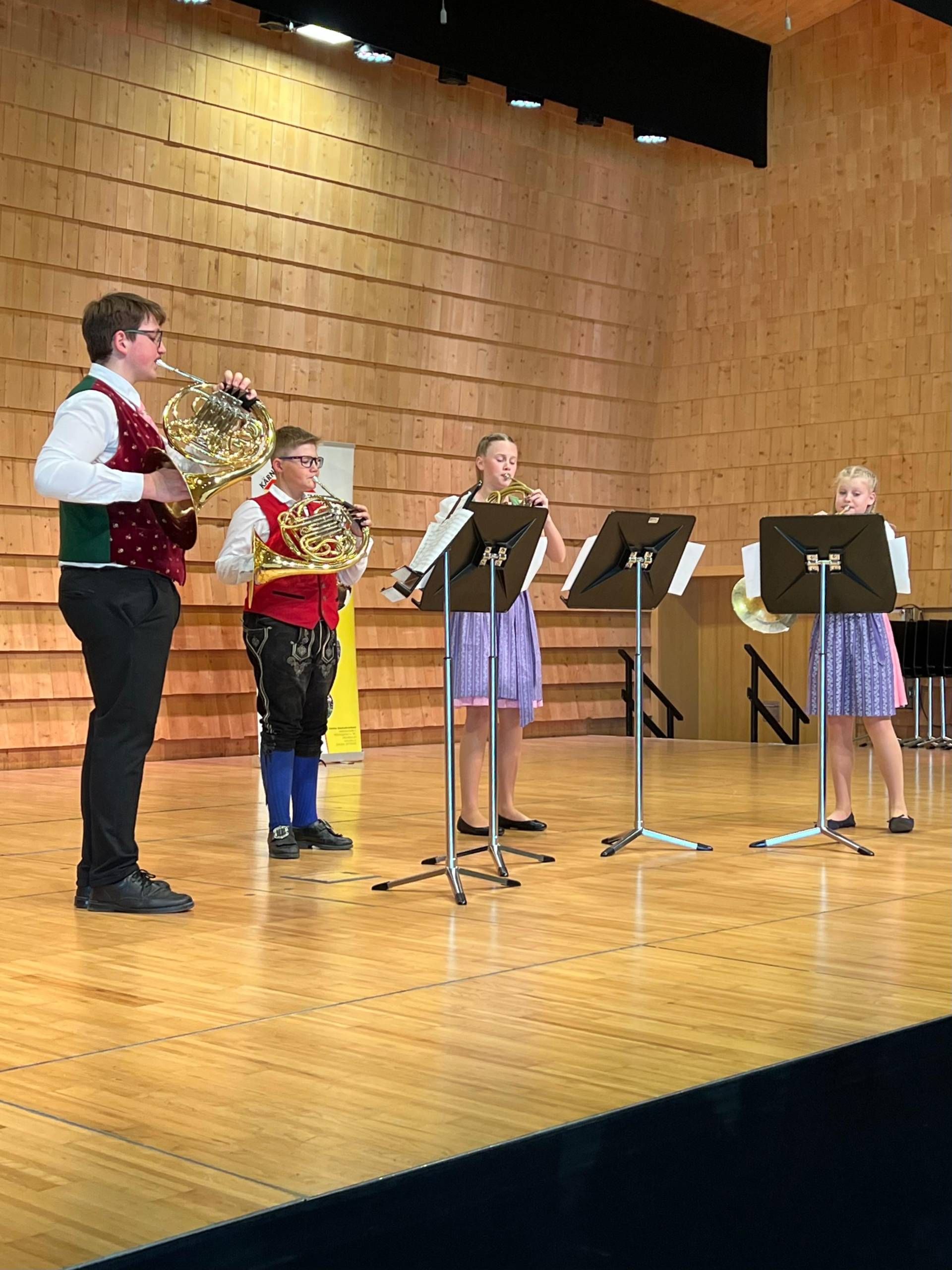 Und das &bdquo;Quartetto-Suono del Corno&ldquo; aus der Seeregion erspielte sich 97,25 Punkte und wird auch in Liechtenstein beim Bundeswettbewerb an den Start gehen. Fotos: KBV