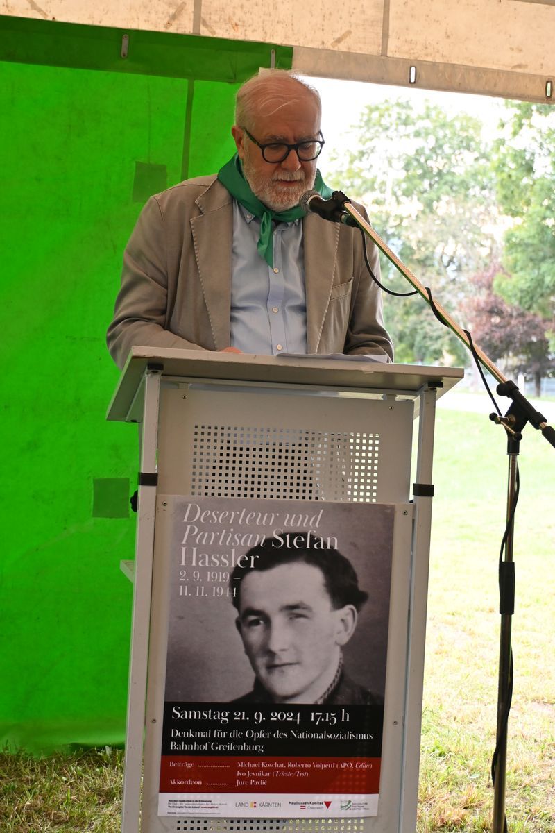 Roberto Volpetti, Pr&auml;sident des Partisanenverbandes Osoppo-Friuli.