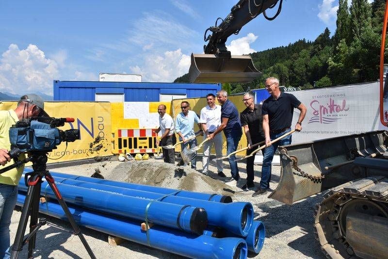 Spatenstich f&uuml;r den Ausbau der Wasserversorgung f&uuml;r das Spittaler Unterland.