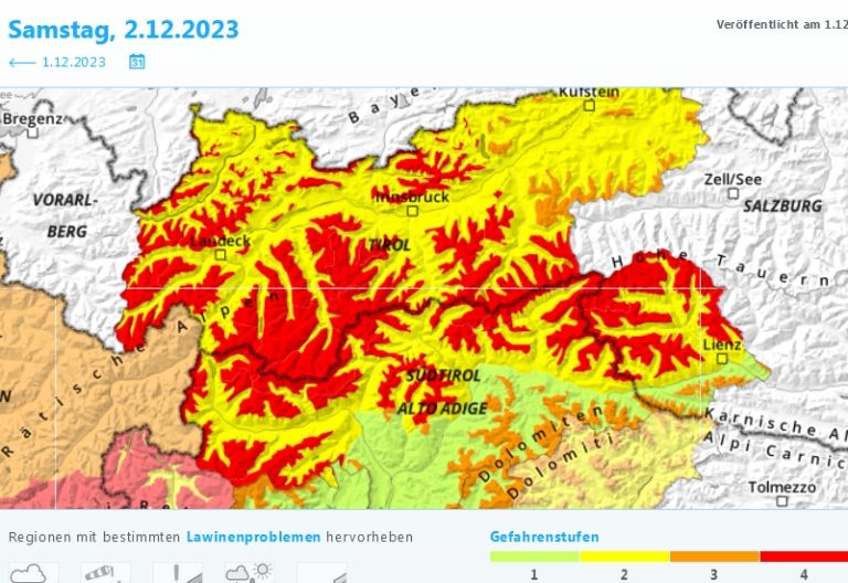 Gro&szlig;e Lawinengefahr am Wochenende