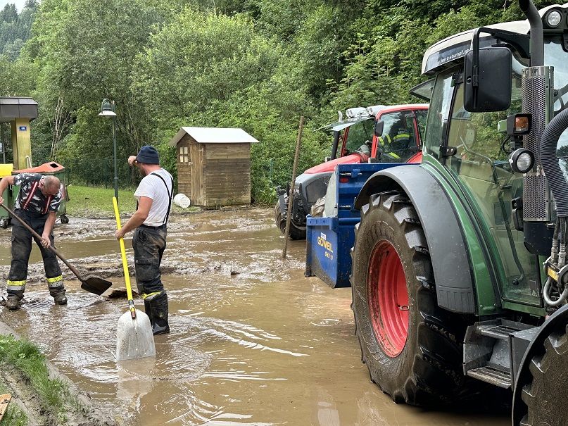 Bis 130 mm Regen fielen in kurzer Zeit. Foto: BFKDO Spittal