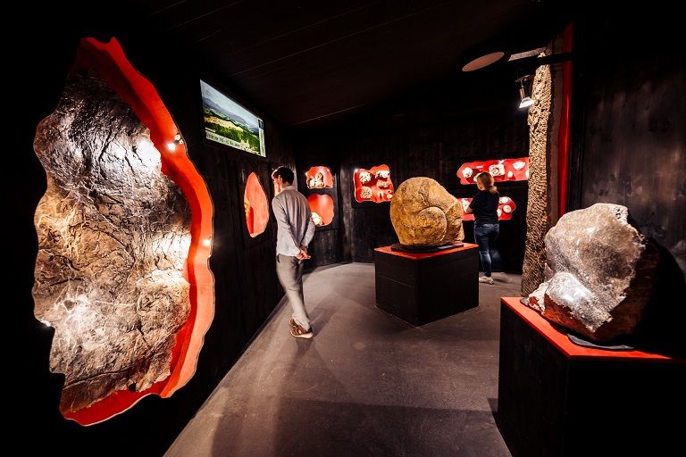 Eine Sensation ist die Ausstellung &bdquo;Versteinerte Welten&ldquo;, hier als absolutes Unikat ein 130 cm langer Raubsaurier, der gleichzeitig mit einem 20 cm gro&szlig;es Opfer (Pachypleurosaurier) versteinert wurde. Foto: Stabentheiner