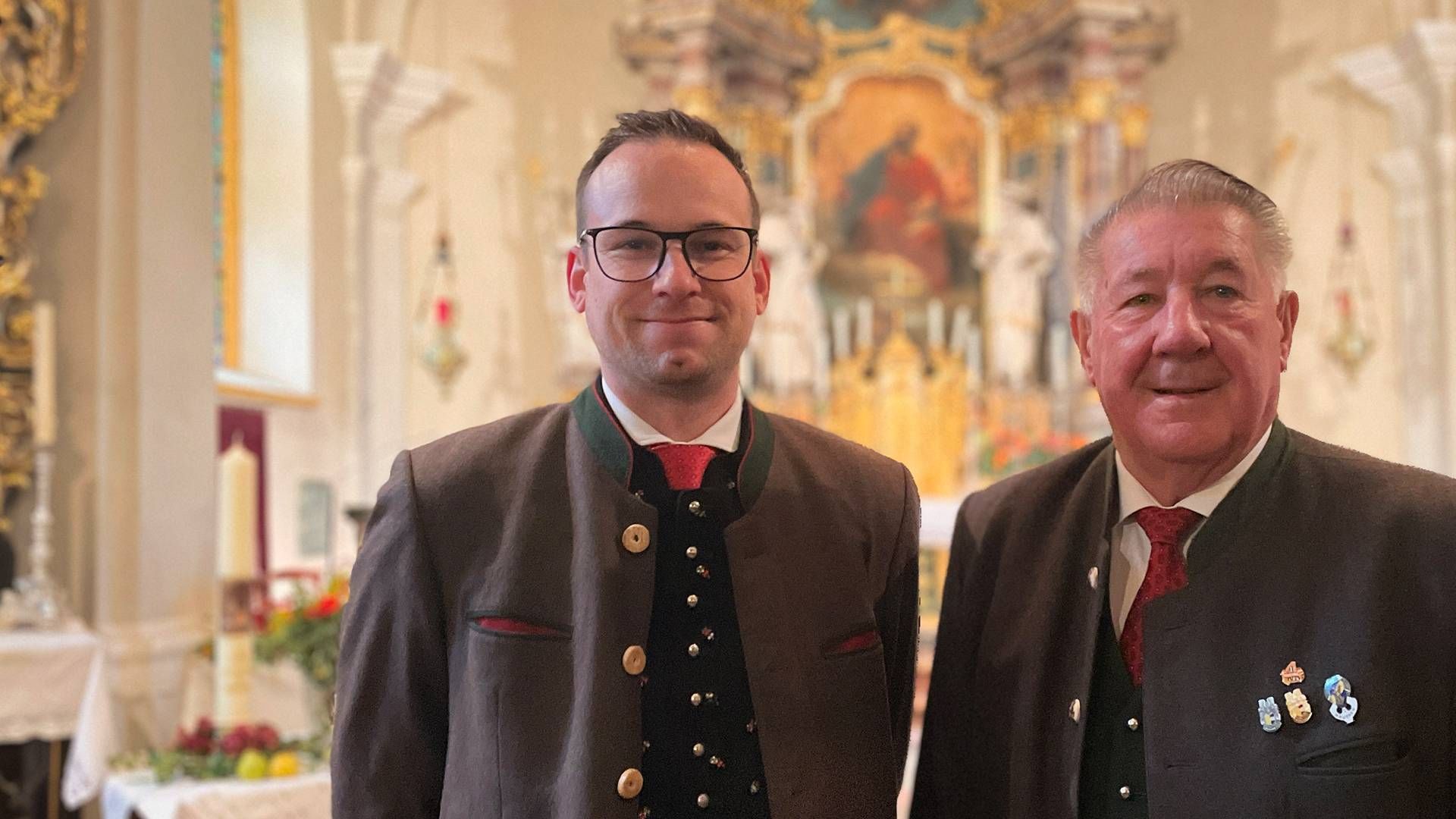 Obmann des Pfarrgemeinderats Mauthen, Andreas Druml und Albert Schellander sen.