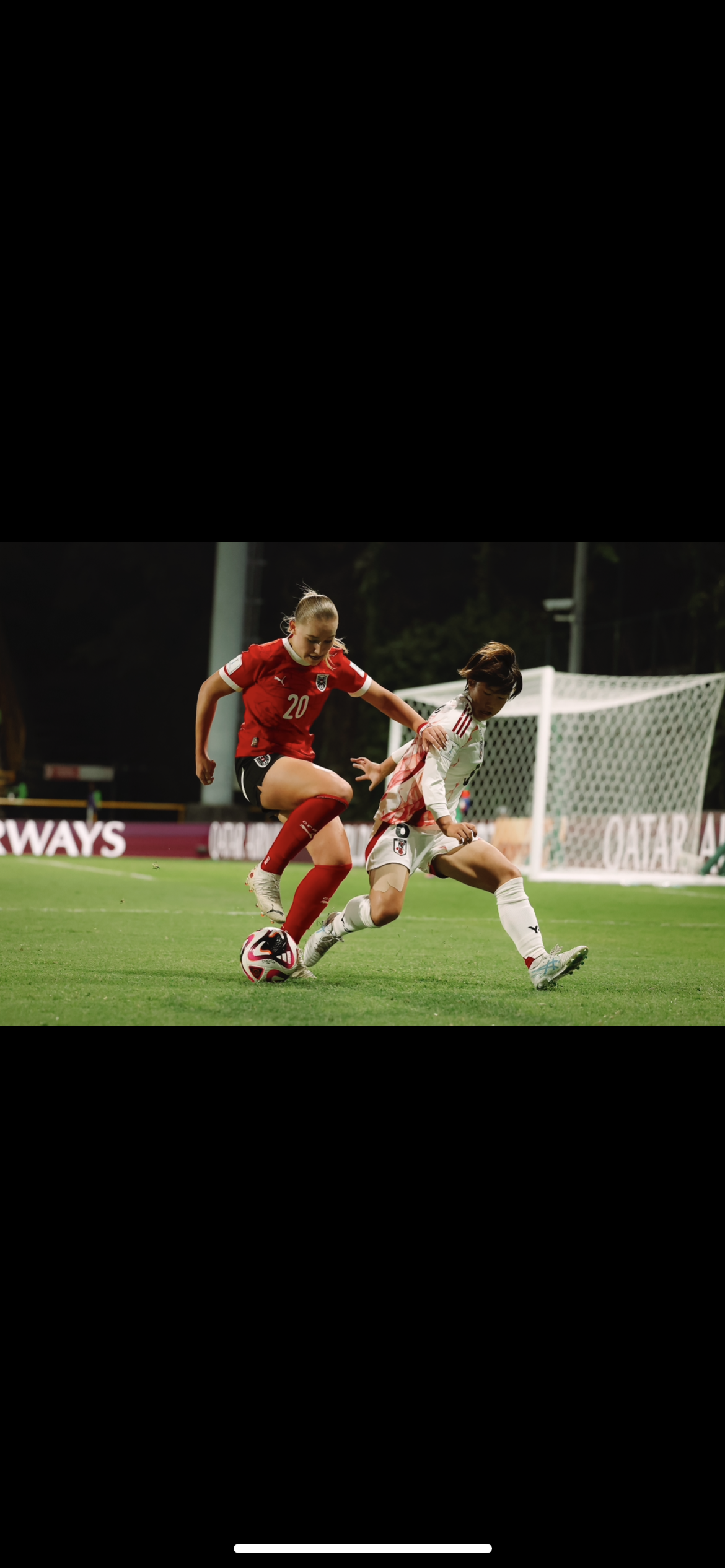 Anna Wirnsberger am Ball bei der U 20-Fu&szlig;ball-Weltmeisterschaft der  Frauen 2024 in Kolumbien. Foto: &Ouml;FB