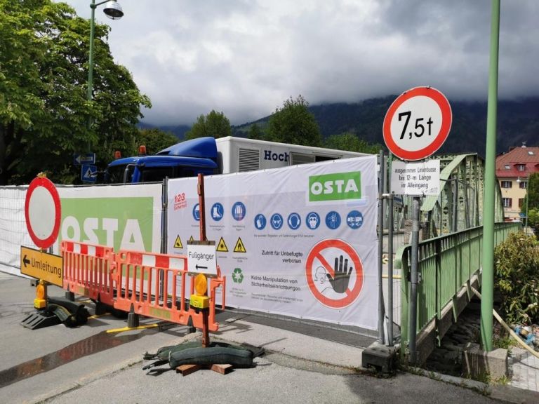 Sanierungsarbeiten: Sperre der Spitalsbr&uuml;cke in Lienz