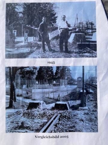HR Lambert Gr&uuml;nauer zeigte Fotos vom einstigen Lager und einer Vergleichsaufnahme von 2005