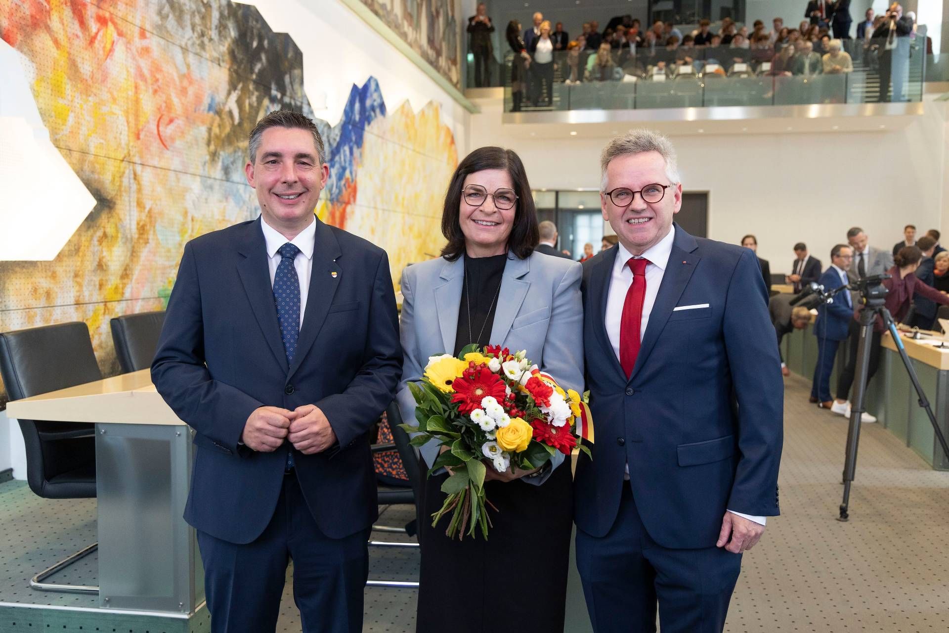 2. Landtagspr&auml;sident Christoph Staudacher, 3. Landtagspr&auml;sidentin Marika Lagger-P&ouml;llinger und der neue 1. Landtagspr&auml;sident Andreas Scherwitzl.