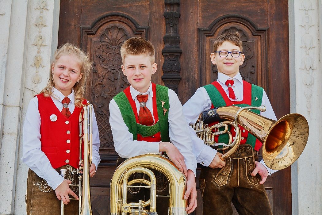 Die Formation &bdquo;Three Brass Foxes&ldquo; mit Alissa Zwischenberger, Emanuel Zwischenberger und Manuel Bernsteiner-Suntinger erreichte in der Stufe A 94,50 Punkte.