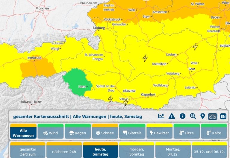 Wetterwarnung f&uuml;r Osttirol aufgehoben