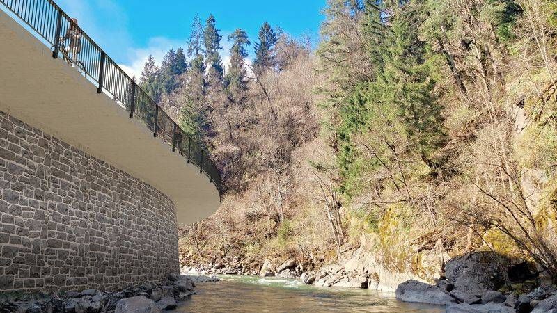 Mitte 2028 soll es per Rad durch die Lieserschlucht gehen. Visualisierung: Land K&auml;rnten